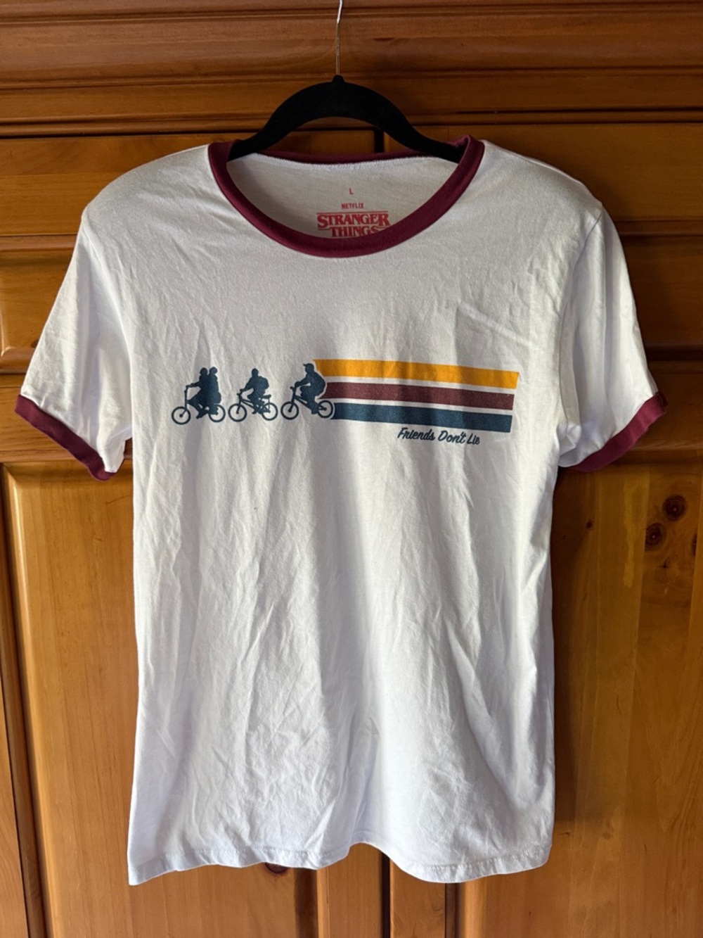 Netflix Stranger Things Ringer Tee - White & Maroon